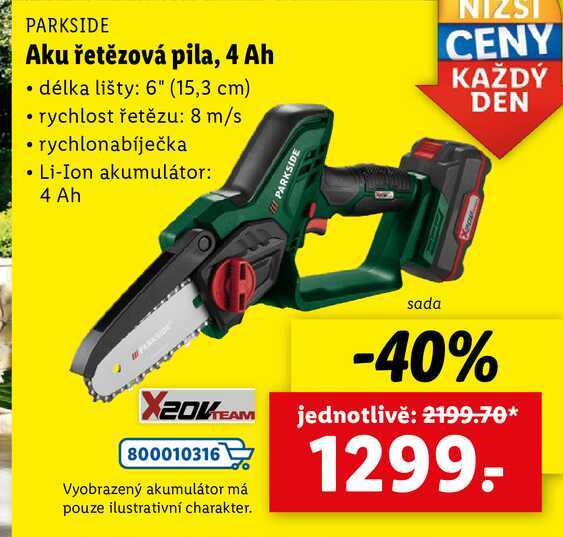 Aku řetězová pila, 4 Ah 