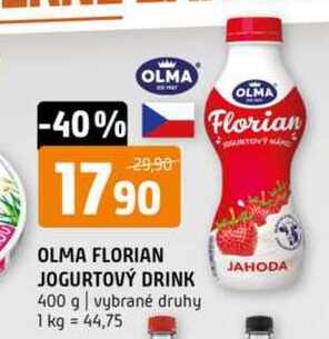 OLMA FLORIAN JOGURTOVÝ DRINK 400 g vybrané druhy