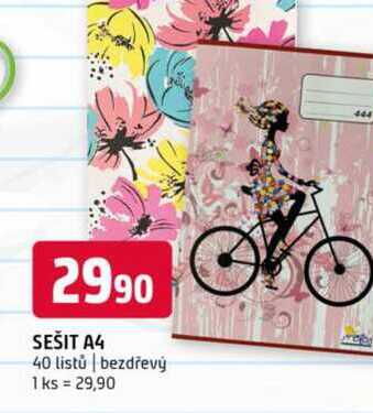 SEŠIT A4 40 listů bezdřevý 1ks 