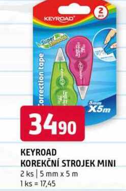 KEYROAD KOREKČNÍ STROJEK MINI 2 ks 5 mm x 5m 1ks 