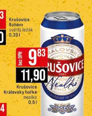 Krušovice Bohém světlý ležák 0,33l
