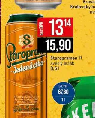 Staropramen 11 světlý ležák 0,5l