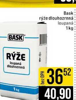 Bask rýže dlouhozrnná loupaná 1 kg