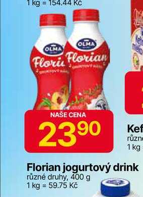 Florian jogurtový drink různé druhy, 400 g 