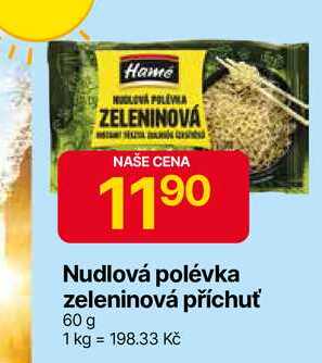 Hamé Nudlová polévka zeleninová příchuť 60 g 
