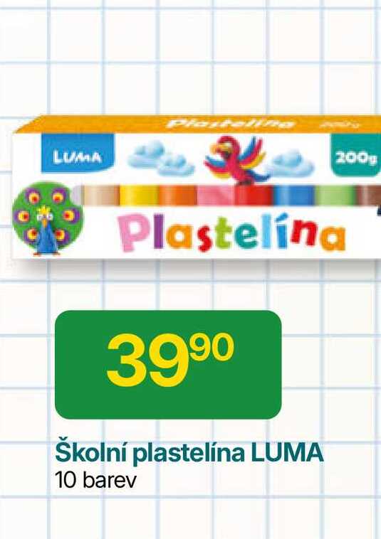 Školní plastelína LUMA 10 barev 200g 