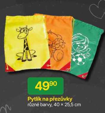 Pytlík na přezůvky různé barvy, 40 × 25,5 cm 