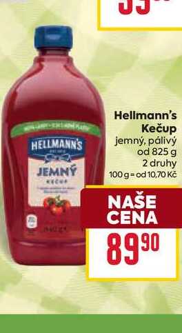 Hellmann's Kečup jemný, pálivý od 825 g 
