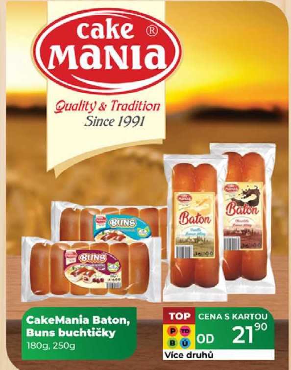 CakeMania Baton, Buns buchtičky 180g, 250g 