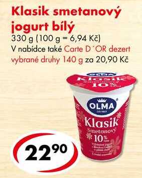 Klasik smetanový jogurt bílý, 330 g 