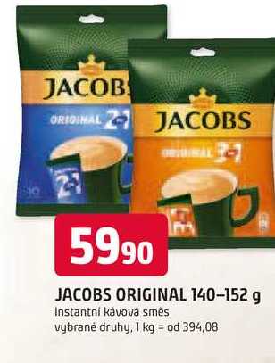 JACOBS ORIGINAL 140-152 g instantní kávová směs vybrané druhy