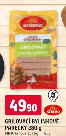 GRILOVACÍ BYLINKOVÉ PÁREČKY 280 g 