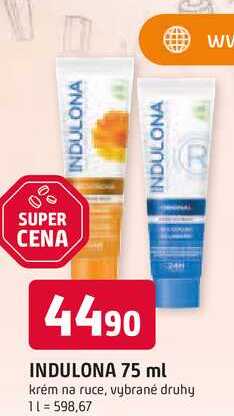 Indulona krém 75ml, vybrané druhy