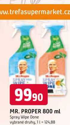 MR. PROPER 800 ml Spray Wipe Done vybrané druhy