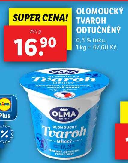 OLOMOUCKÝ TVAROH ODTUČNĚNÝ, 250 g