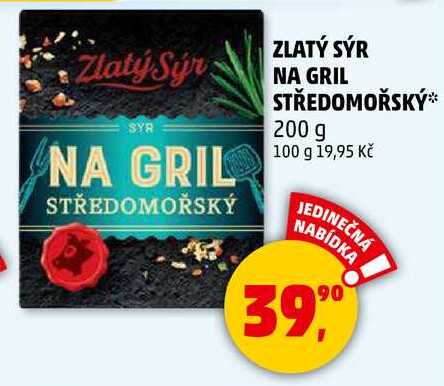 ZLATÝ SÝR NA GRIL STŘEDOMOŘSKÝ, 200 g  
