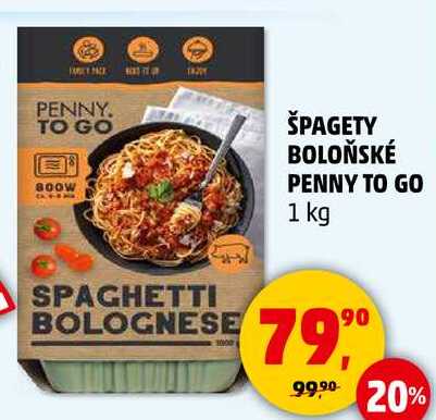 ŠPAGETY BOLOŇSKÉ PENNY TO GO, 1 kg  