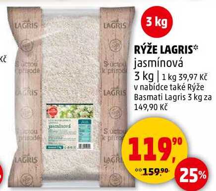 RÝŽE LAGRIS jasmínová, 3 kg