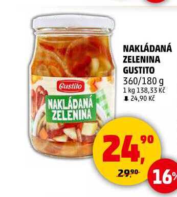 NAKLÁDANÁ ZELENINA GUSTITO, 360/180 g 