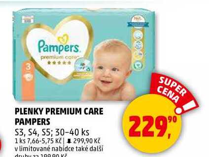 PLENKY PREMIUM CARE PAMPERS, S3, S4, S5; 30-40 ks  