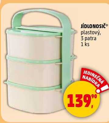 JÍDLONOSIČ plastový, 3 patra, 1 ks  