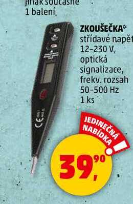 ZKOUŠEČKA střídavé napět 12-230 V, optická signalizace, frekv. rozsah 50-500 Hz, 1 ks  
