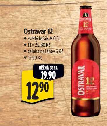 Ostravar 12 světlý ležák 0,5l