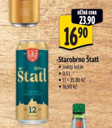 Starobrno Štatl světlý ležák 0,5l