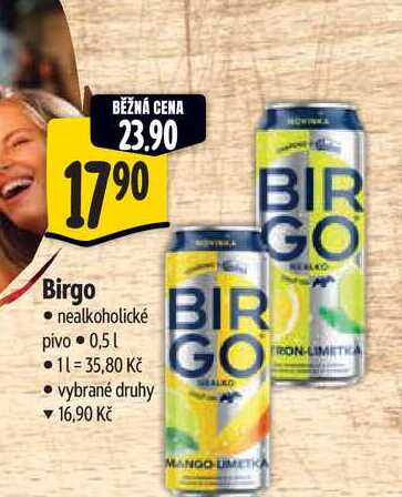 Birgo, nealkoholické pivo 0,5l