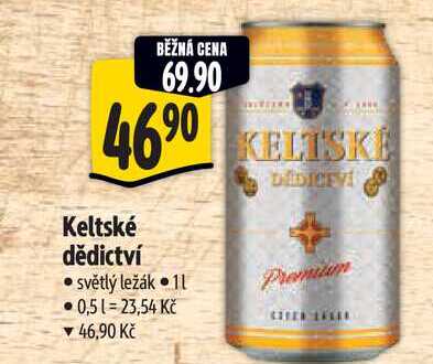 Keltské dědictví, světlý ležák 1l