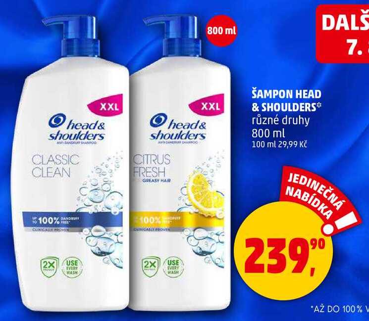 ŠAMPON HEAD & SHOULDERS různé druhy, 800 ml