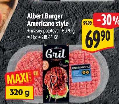 Burger Americano style, masný polotovar 320 g 