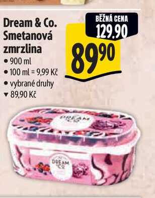 Dream & Co. Smetanová zmrzlina 900 ml 