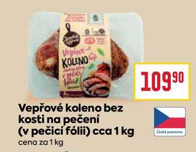 Vepřové koleno bez kosti na pečení (v pečicí fólii) cca 1 kg 