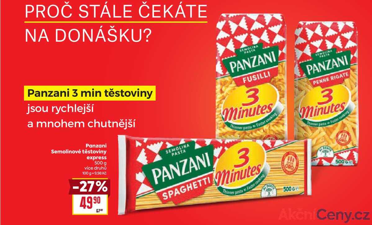 Panzani Semolinové těstoviny express 500 g 