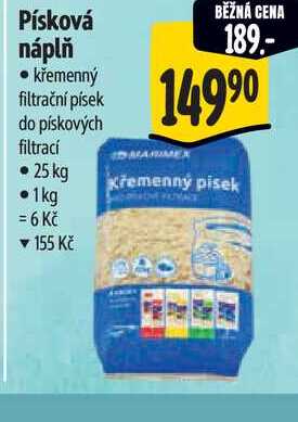 Písková náplň, křemenný filtrační písek do pískových filtrací MARIMEX 25 kg 