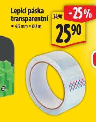 Lepicí páska transparentní 48 mm × 60 m