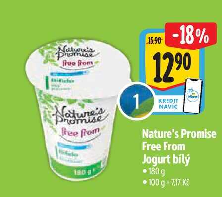 Nature's Promise Free From Jogurt bílý 180 g 