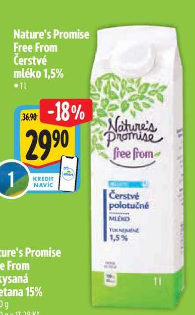 Nature's Promise Free From Čerstvé mléko 1,5% 1l