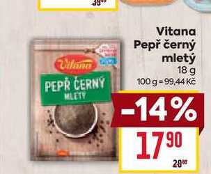 Vitana Pepř černý mletý 18 g