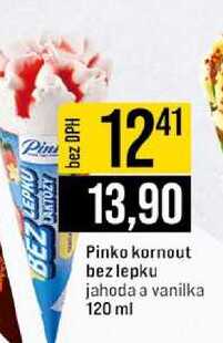 Pinko kornout bez lepku jahoda a vanilka 120 ml 