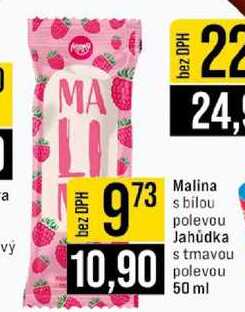Malina s bilou polevou Jahůdka s tmavou polevou 50 ml 