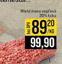 Mleté maso vepřové 20% tuku 1kg