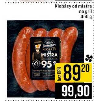Klobásy od mistra na gril 450 g 