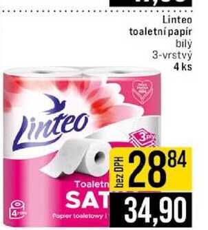 Linteo toaletní papír bily 3-vrstvý 4 ks 