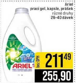 Ariel prací gel, kapsle, prášek různé druhy 26-40 dávek 