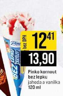 Pinko kornout bez lepku jahoda a vanilka 120 ml 