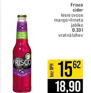 Frisco cider lesní ovoce mango+limeta jablko 0.33l