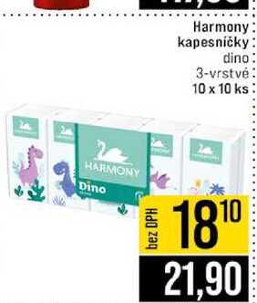Harmony kapesničky dino 3-vrstvé 10 x 10 ks