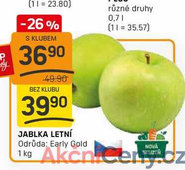 JABLKA LETNÍ Odrůda: Early Gold 1 kg 